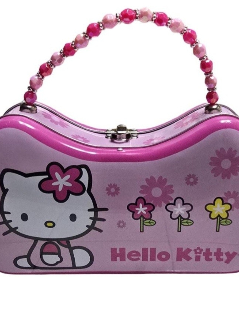 Vintage Hello Kitty Tin Purse Sanrio Collectible Mini Bag 9x5x3 Kawaii